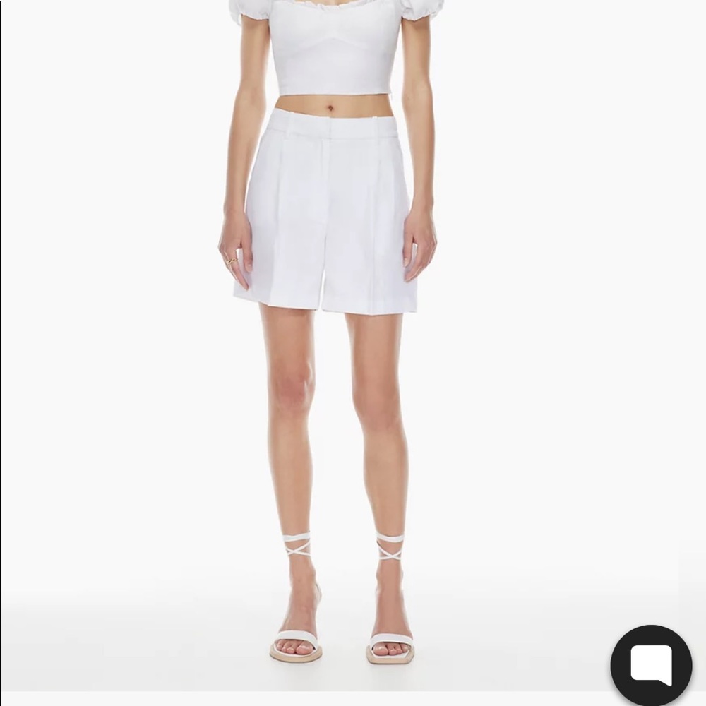 Aritzia High Waist White Shorts